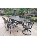 9 piece outdoor dining set Rubaiyat Expandable Table cast aluminum furni... - $2,955.95