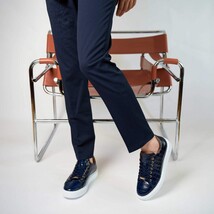 The Dublin Blue Leather Men Sneaker image 11