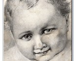 Art Sketch Creepy Baby Face Waiting For Daddy 1910 DB Postcard P21 - $4.90