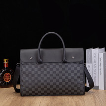 Plaid Handbag Horizontal Business Briefcase Computer Bag Casual Crossbod... - £34.60 GBP