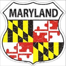 Maryland State Flag Highway Shield Metal Sign HS-128 - £22.21 GBP