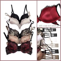 Add 2 Cup Sizes Extreme Padded Maximum Cleavage 3 Hooks Lace Push Up Sex... - $16.14+