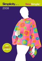 Simplicity Sewing Pattern 2008 Fleece Poncho Lounge Blanket One Size - $14.46