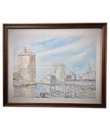 Reproduction of &quot;Aquarelle de Didier Boulais – Le Port de La Rochelle&quot; -... - $274.85 CAD