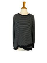 Danskin Womens Long Sleeve Black &amp; White Striped Top Size M - £9.76 GBP