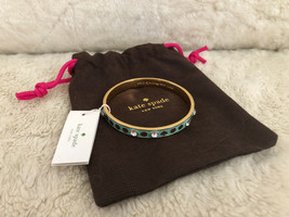 NWT Kate Spade New York &quot;Spot the Spade&quot; Turquoise/Gold Bangle O0RU1339 - £39.86 GBP