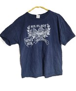 Six Flags Great America Since 1976 Commemorative T-Shirt Blue Imperfect - $272.79 MXN