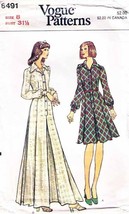 Vintage 1970&#39;s Misses&#39; DRESS Vogue Pattern 8491-v Size 8 - £9.53 GBP