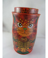 Monty Bojangles Embossed Savannah Red Cat Tin Round With Lid empty 5.5&quot; ... - $27.12 CAD