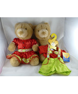 Build A Bear Boy and Girl bears in cute elf costumes peppermint accent d... - £31.18 GBP