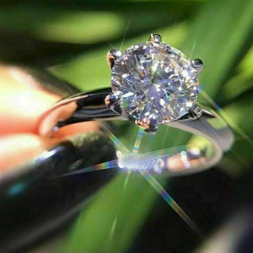 Primary image for 3CT Round Moissanite Diamond Solitaire Engagement Ring 1OK White Gold Plated