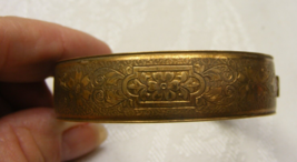 Vintage Copper Cuff Hinge Bracelet Floral Design 5/8&quot; Wide 15-N - $826.10 MXN