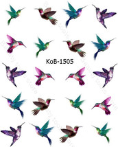 Nail Art Water Transfer Stickers Decals pink green purple birds KoB-1505 - $3.09