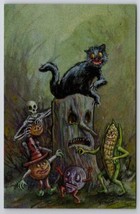 Halloween Matthew Kirscht Little Creeps Wicked Cat Skelton 2023 LE Postcard MK - £36.04 GBP