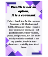 Devotional Art Print – “Wealth Is Not an Option; It Is a Covenant” - $25.00