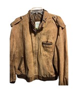 American Weekend Vintage Men’s 44 XL Brown Suede Leather Long Sleeve Zip... - $101.55 CAD