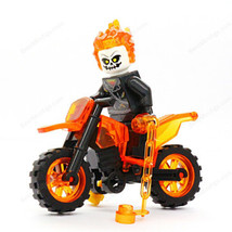 Ghost Rider &amp; Bike (Bundle Pack) Marvel Comics Superhero Minifigure Gift - £10.70 GBP