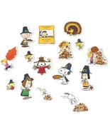 Peanuts Charlie Brown Snoopy Sally Thanksgiving Fall Foam Stickers, 50-C... - £10.82 GBP