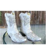 Corral Women&#39;s Metallic Glitter Inlay Crystal White Boots - £175.81 GBP