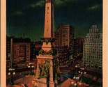 Soldiers and Sailors Monument Night View Circle Indianapolis IN UNP Post... - $2.92