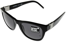 Mont Blanc Sunglasses Men Rectangular MB214S 0B5 Black 100% UV Protection - $168.02