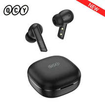 Pair earphones case red qcy tws bluetooth 40db noise cancelling earphones wireless 411 thumb200
