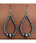 New Boutique Faux Navajo Style Pearl Teardrop Earrings Drop Western Boho... - $19.99