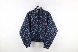 Vintage 90s Reebok Womens Small Spell Out Abstract Lined Windbreaker Jacket - $49.45