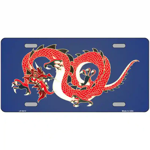 Dragon Novelty Metal License Plate - 6&quot; x 12&quot; - £7.80 GBP