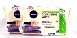 2 Packs Nivea Plant Based Fiber Sensitive Skin Fragrance Free 25 Ct Clea... - $23.99