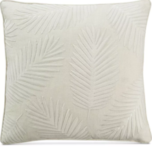Lacourte Palm Leaf Velvet Applique 20 x 20 Decorative Pillow – White - $44.00