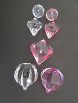 Acrylic Pink &amp; Clear Beads Sparkling Gems, Jewelry Making, Crafts, Over 4 lbs. - £18.84 GBP