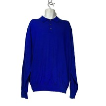 GAP Blue Merino Wool Henley Collared Polo Long Sleeve Sweater Size XXL - $34.64