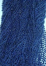 144 Royal Blue Mardi Gras Beads Party Favors Necklaces Metallic 12 Dozen Lot - £23.64 GBP