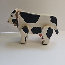 Wood Cow Decor Folk Art Farmhouse Wooden Bovine Handmade 7.5&quot; Wide 2.25&quot;... - $9.60