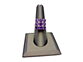 Ring Amethyst with White Topaz Accents Sterling Silver 925 Size 7 Marked - £40.33 GBP