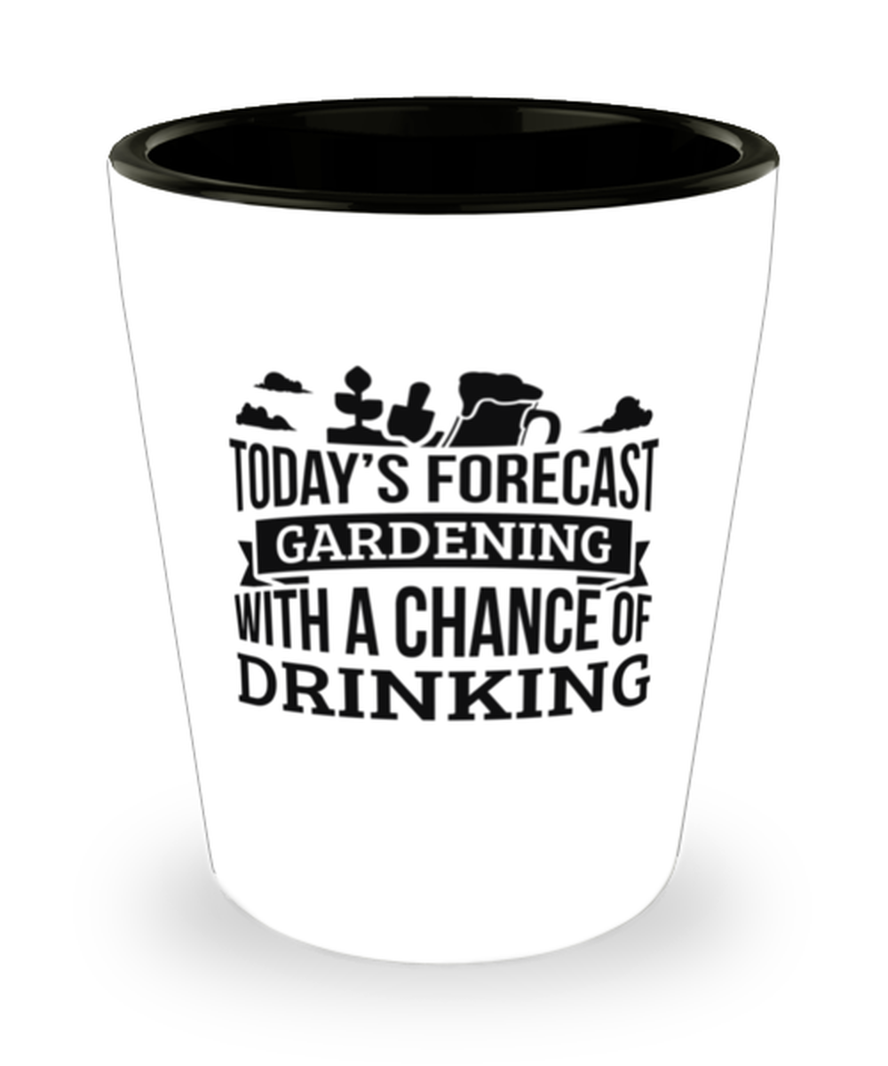 Today&#39;s Forecast Gardening With A Chance Of Drinking Funny Shit Glass Gift  - $12.95