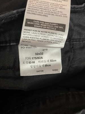 Levis Jeans Mens 32x32 Black Signature S67 Athletic Straight Leg Denim Stretch Item image 4