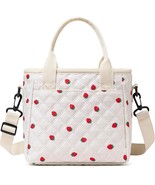 Strawberry-Print Insulated Lunch Bag SoftTouch LunchBox w Adjustable Str... - $499.31 MXN