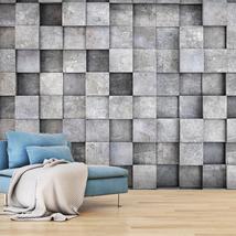 Tiptophomedecor Peel and Stick Wallpaper Wall Mural - Concrete 3D Blocks - Remov - £47.01 GBP+