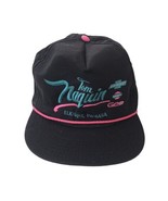 Vintage Black Tom Naquin Hat With Hot Pink &amp; Teal Accents - £9.84 GBP