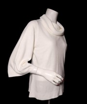 Mercer Street Studio Cowl Neck Sweater Size M 3/4 Flare Sleeves Cream - £12.42 GBP