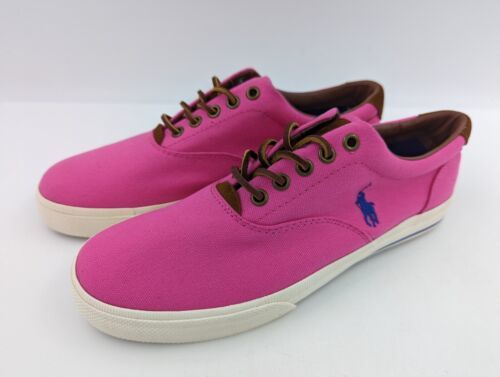 Polo Ralph Lauren Men's Vaughn Canvas Pink Blue Size 8.5D - NEW, no box - £24.76 GBP