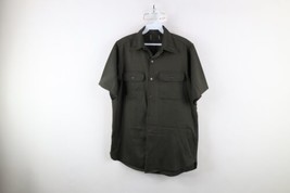 Vtg 60s 70s Union Made Mens 16 L Faded Workwear Mechanic Button Shirt Green USA - £49.74 GBP