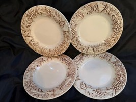 Euro Ceramica Vineyard Salad Plates (4) Grapes &amp; Leaves 8-1/2&quot; - £19.45 GBP