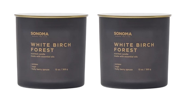 Primary image for Sonoma White Birch Forest Scented Candle 13 oz - Lot of 2