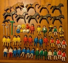 Vintage PLAYMOBIL GEOBRA 1974 Assorted Lot 32 Figures, 8 Horses + Bull C... - £22.43 GBP