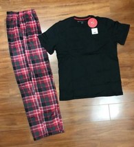 Karen Neuburger Mens Mens Buffalo Plaid Fleece Tee &amp; Pajama Bottoms, Siz... - $23.76