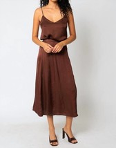 Olivaceous alexia satin maxi skirt in Cocoa - size S - $51.48