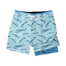 Southern Casanova Men&#39;s Topo Trolling Lures Swim Trunks Blue - $61.00